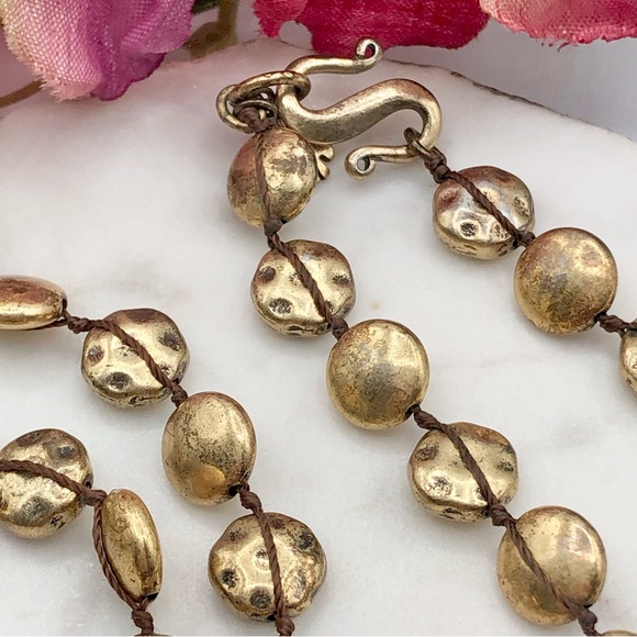 Lucky Brand Single Strand Textured Bead Station Necklace - Picture 6 of 13